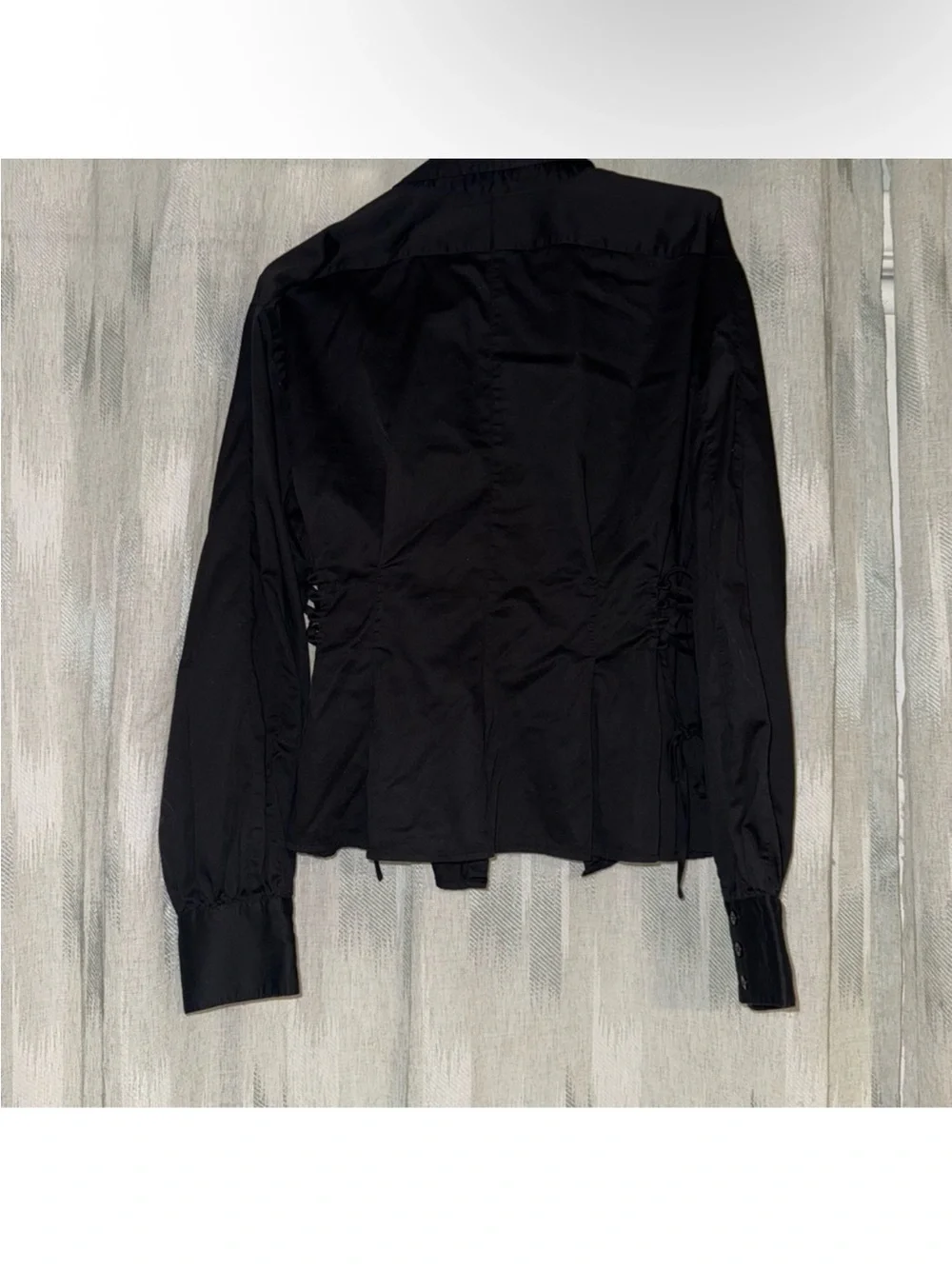Guess Black Button-Front Peplum Blouse - Picture 5 of 8